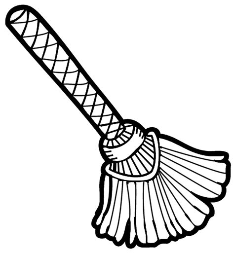 broom clipart black and white